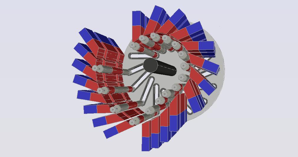 three-dimensional view of the rotor and stator without the front disk