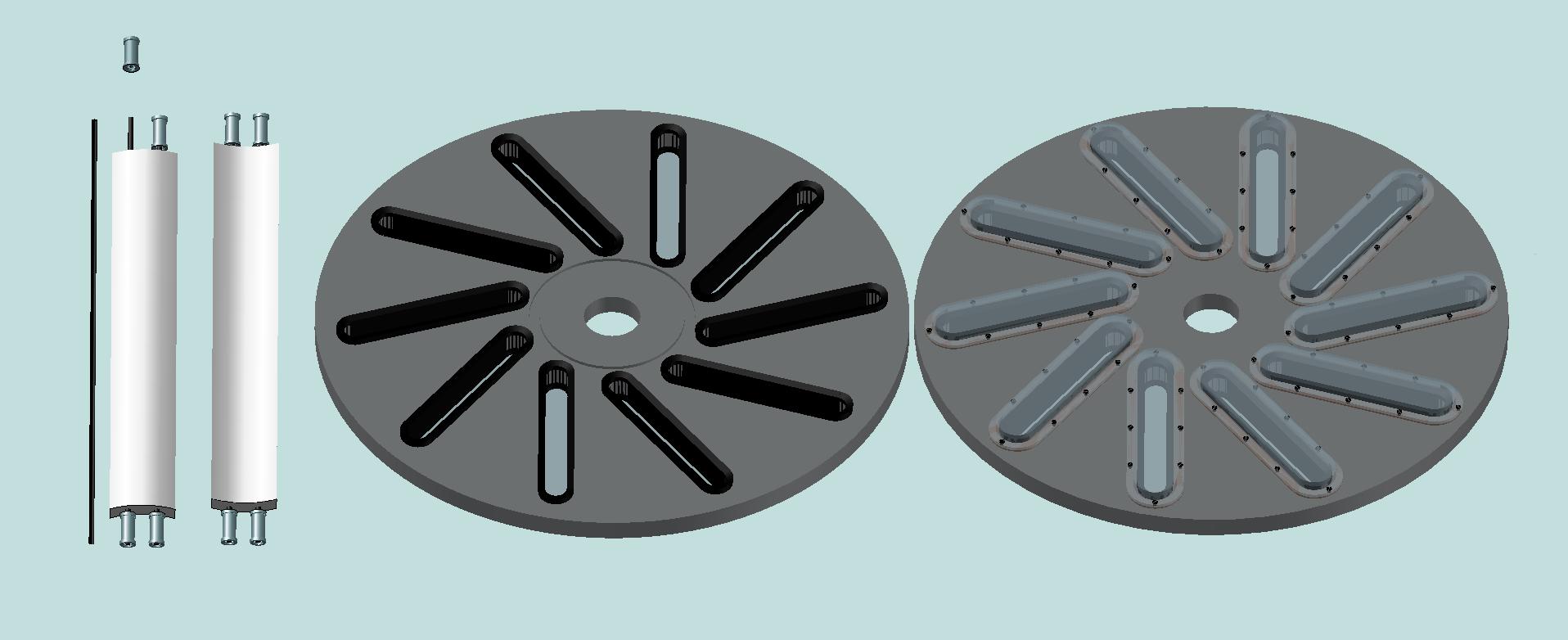 The movable loads and their structure, and also the appearance of the disk from two sides.